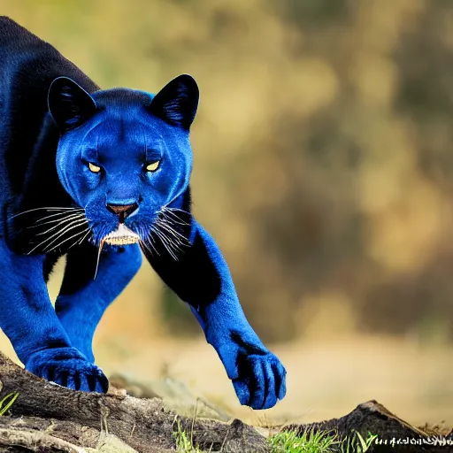 Image similar to nature photography picture of blue and black panther