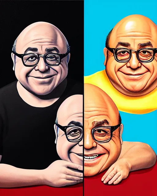 Image similar to painting portrait of danny devito as an egg, cartoon, warm lighting, danny devito has an egg body, movie poster, illustration by bartek fedyczak, erak note, tooth wu, neil richards, kan liu, siwoo kim, jisu choe, trending on art station