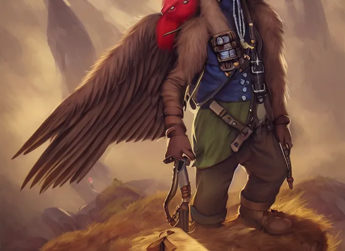 Image similar to character portrait feature of the anthro male anthropomorphic kakapo fursona wearing steampunk pirate airship captain outfit uniform professional pilot character design stylized by charlie bowater, ross tran, artgerm, and makoto shinkai, detailed, soft lighting, rendered in octane