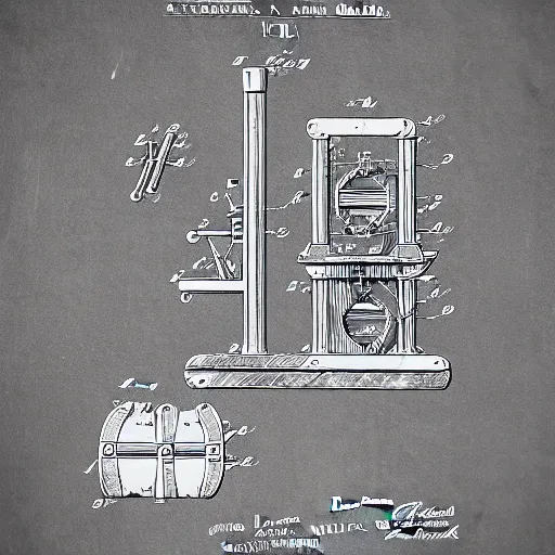 Prompt: Patent illustration for a mechanical apparatus that draws any desired picture