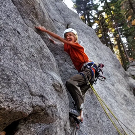 Image similar to Calvin and Hobbes rock climbing