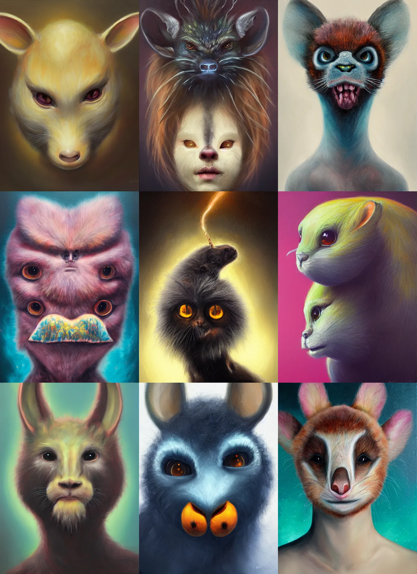 Prompt: portrait cute creature, head shoot, art by minna sundberg and alex heywood, fantasy art, reimagined by industrial light and magic, oil on canvas, hd