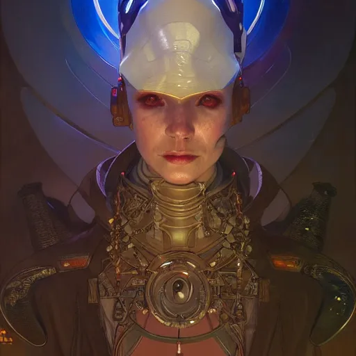 Image similar to cyberpunk conehead, fantasy, d & d, intricate, detailed, by by alphonse mucha, adolfo hohenstein, alice russell glenny, stanley artgerm lau, greg rutkowski, detailed, trending on artstation, trending on artstation, smooth