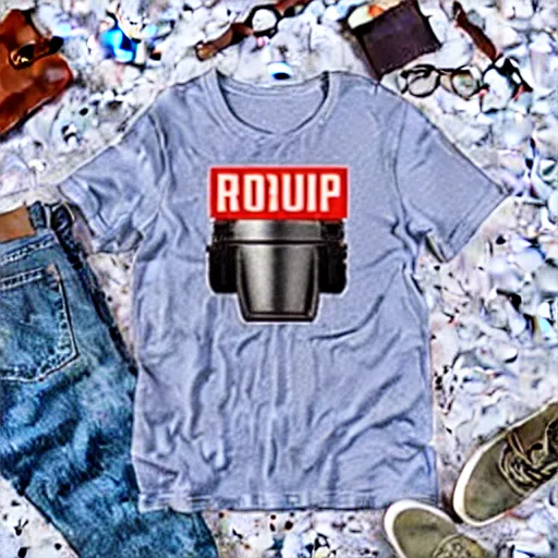 Image similar to robocop wearing d. a. r. e to resist drugs and violence shirt