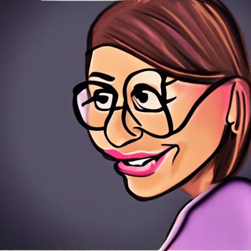 Prompt: a cartoon caricature of mia khalifa, ambient lighting, highly detailed