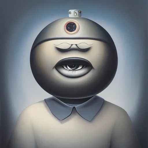 Image similar to a painting of doohickey, an ultrafine detailed painting by rafal olbinski, behance contest winner, pop surrealism, detailed painting, very detailed, minimalist, skeuomorphic, airbrush art