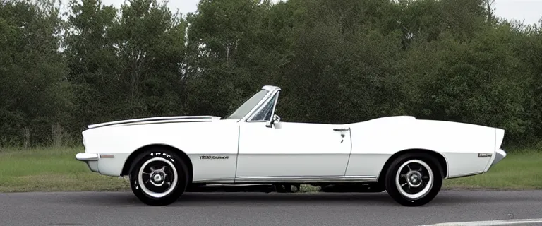 Image similar to Ermine White Chevrolet Camaro Z/28 Convertible (1967), created by Barclay Shaw