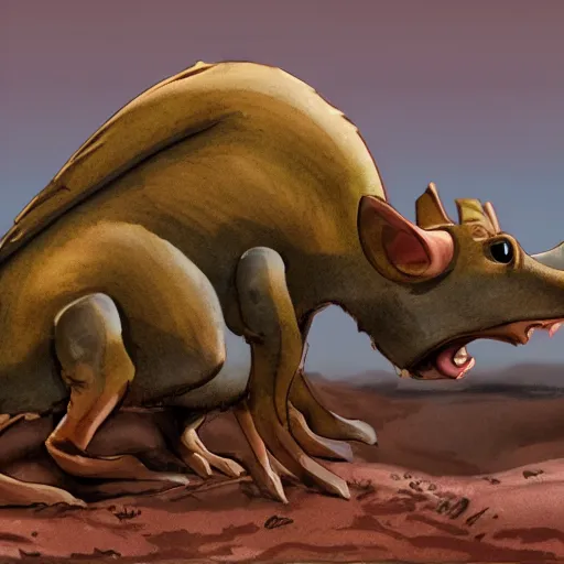 Prompt: stegoceras as a mouse, epic pose