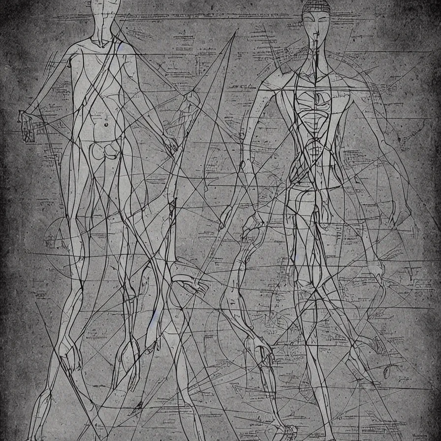 Image similar to the geometry of human body as seen in an ancient alien book