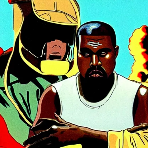 Prompt: a film still of Kanye West in Akira (1988)