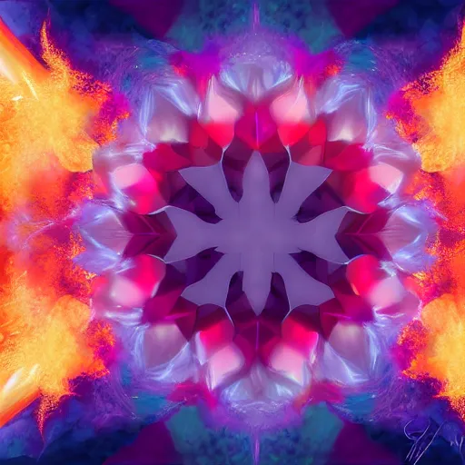 Image similar to crystal gem on fire, digital art, highly detailed, sharp focus