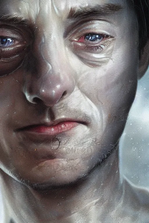 Prompt: a beautiful ultradetailed vintage photo of a toby maguire crying while playing spider man, by tom bagshaw and anna dittman, portrait, 2 4 mm lens, golden ratio composition, detailed face, studio photography, very detailed, humanoids, industrial robots, artstation, 8 k, highly coherent