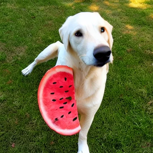 Image similar to dog made of water melon