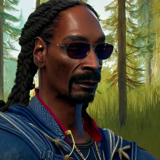 Image similar to Snoop Dogg in the Witcher 3 4K quality super realistic