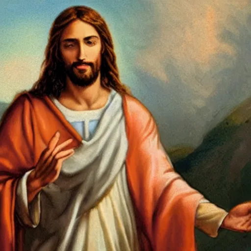 Image similar to Jesus holding a kilo of cocain