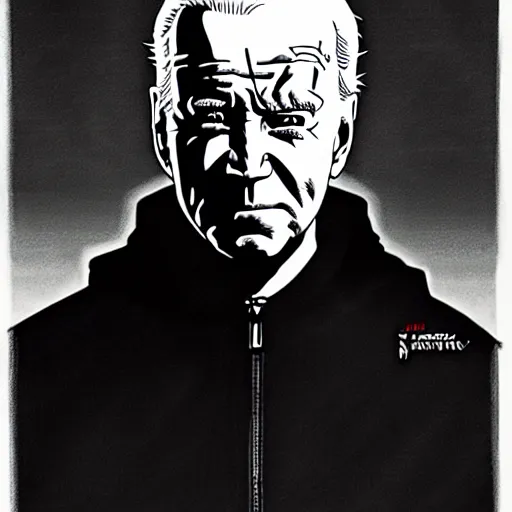 Image similar to Joe Biden looking sinister, by Tsutomu Nihei, highly detailed