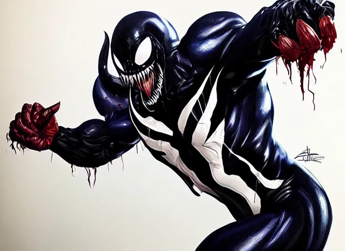 Image similar to artwork of venom by artgerm