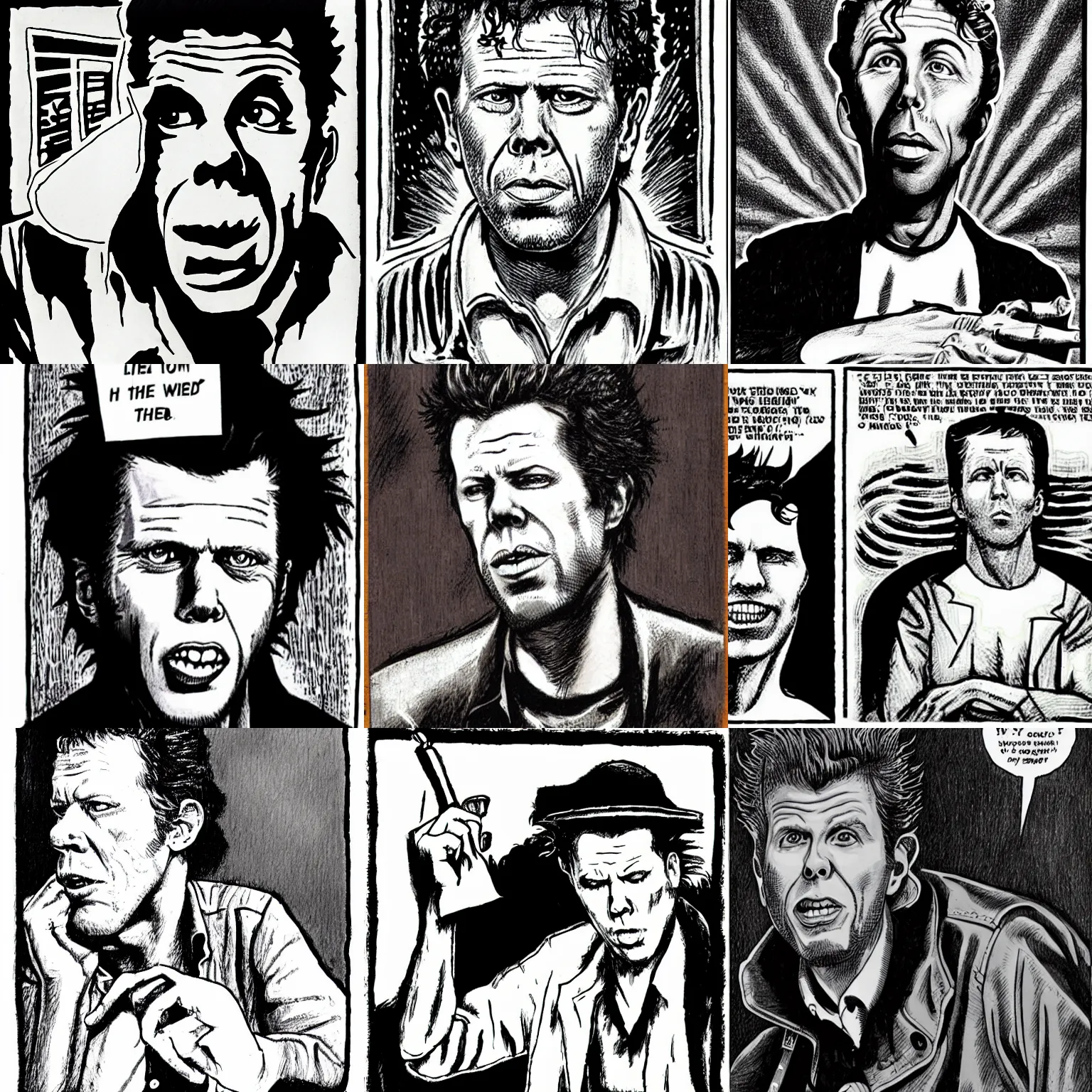 Prompt: tom waits by jack chick