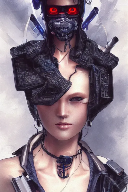 Prompt: ultrarealistic illustration cyberpunk cyberninja smoking a cigarette, cyberpunk, highly detailed, intricate, elegant, digital pencil painting, anime, cartoonish, sharp focus, character centred, illustration, art by artgerm and greg rutkowski and alphonse mucha,