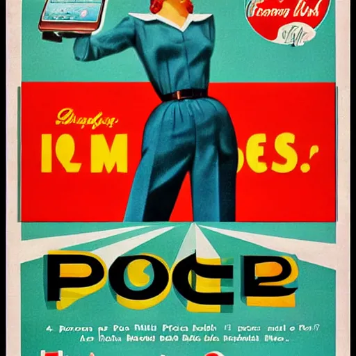 Image similar to 1 9 5 0's iphone advertisement, digital art