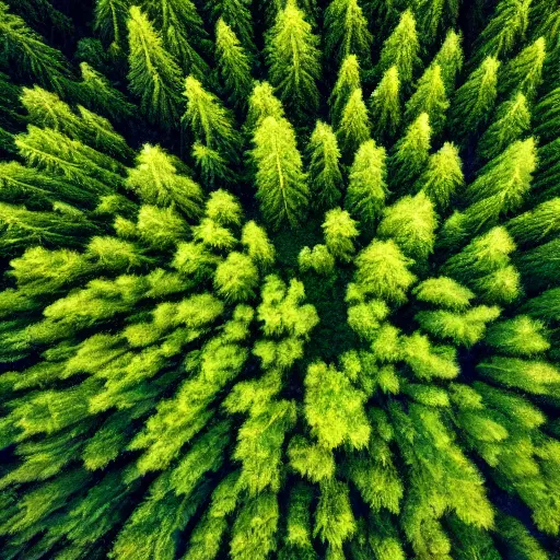 Prompt: an aerial shot of a forest in daytime, realistic