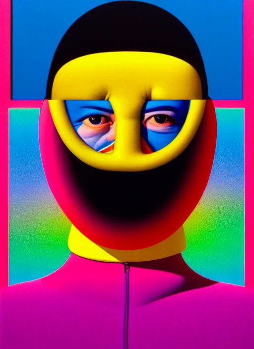 Image similar to person wearing a balaclava by shusei nagaoka, kaws, david rudnick, airbrush on canvas, pastell colours, cell shaded, 8 k