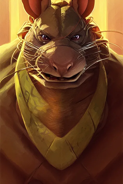 Prompt: a portrait of master splinter ( tmnt ) ( rat ), fantasy, sharp focus, intricate, elegant, digital painting, artstation, matte, highly detailed, concept art, illustration, ambient lighting, art by ilya kuvshinov, artgerm, alphonse mucha, and greg rutkowski