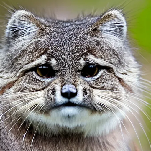 Prompt: pallas cat extreme closeup