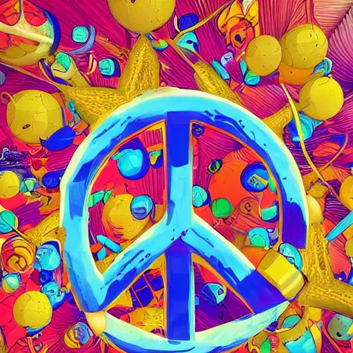 Image similar to world peace, digital art, trending on artstation, hopeful, positive, happiness