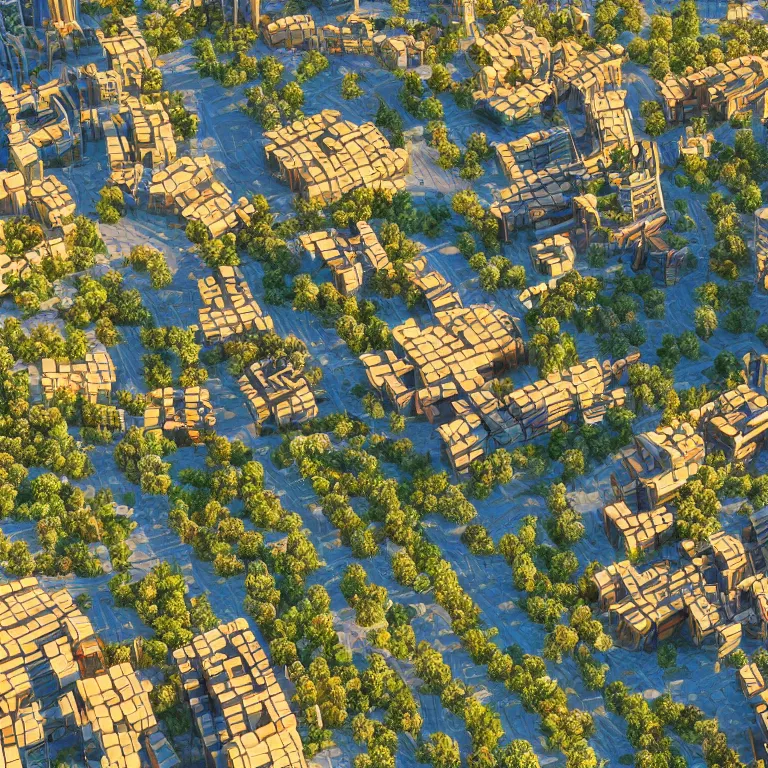 Image similar to a beautiful eco-city center full of skybridges and terraces, sunbeams, golden hour, detailed, realism, 8k high resolution