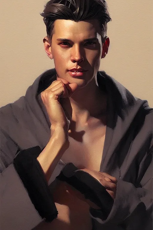 Prompt: attractive male, taoism, painting by greg rutkowski, j. c. leyendecker, artgerm