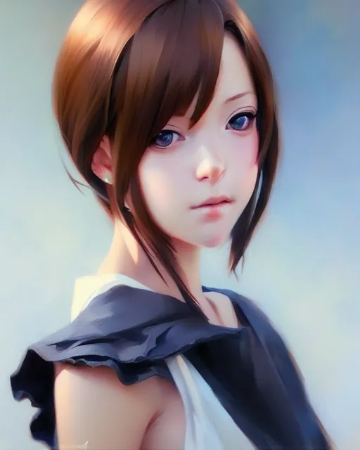 Image similar to portrait anime as girl cute - fine - face, pretty face, realistic shaded perfect face, fine details. anime. realistic shaded lighting by ilya kuvshinov giuseppe dangelico pino and michael garmash and rob rey