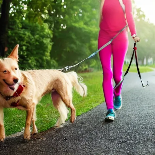 Image similar to dogs taking humans for a walk