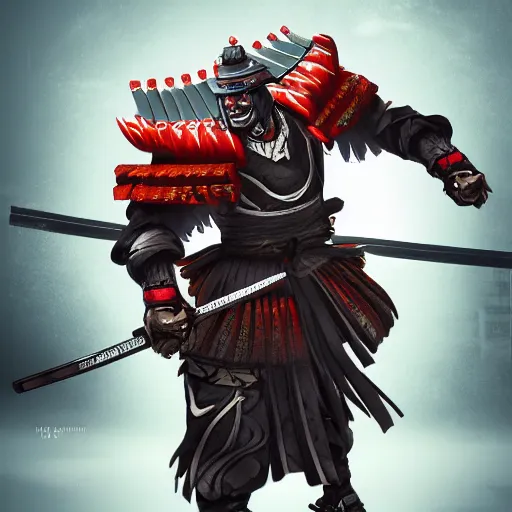 Image similar to a shogun, ultra realistic, hyper detailed, cinematic, action pose, digital art,