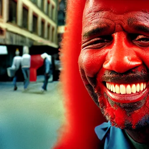 Image similar to uhd photorealisitc candid photo of the kool - aid guy. photo by annie leibowitz and steve mccurry