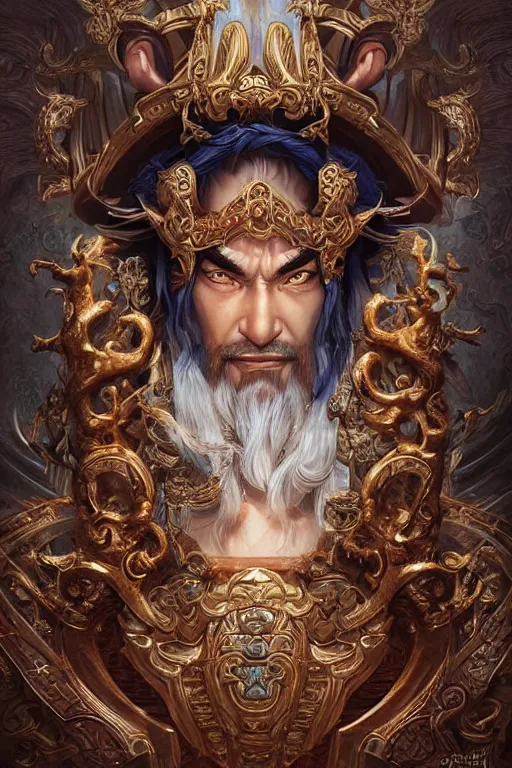 Image similar to digital painting of god of fortune china, by filipe pagliuso and justin gerard symmetric, fantasy, highly detailed, realistic, intricate port