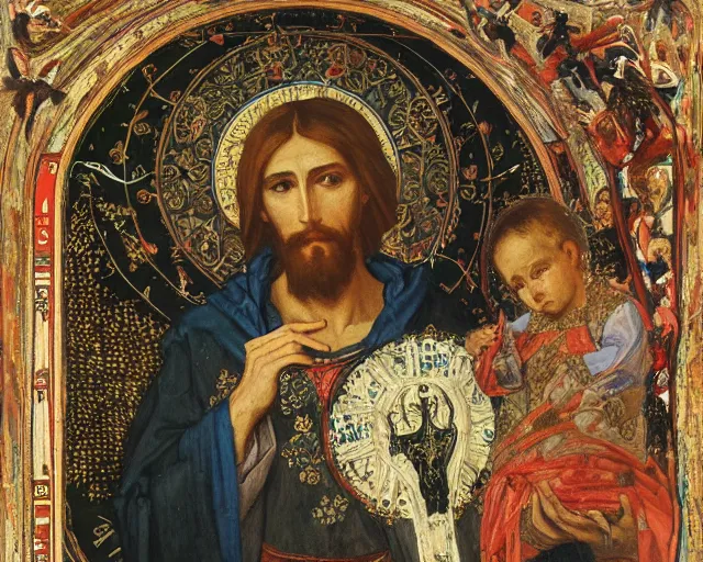 Image similar to christ's second coming by viktor vasnetsov, very beautiful painting 4k scan