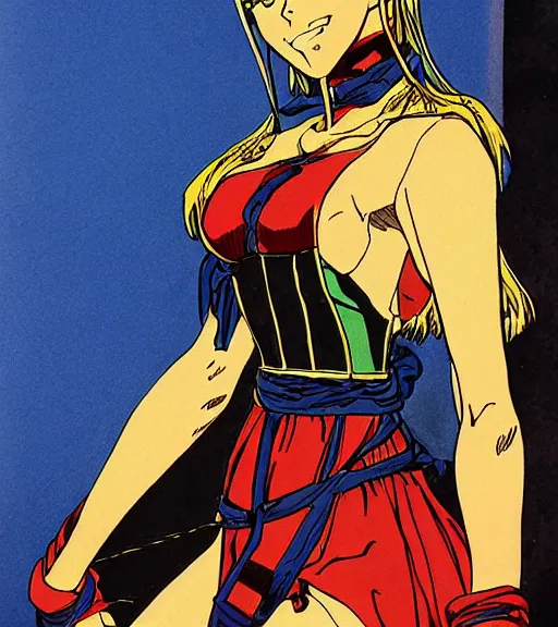 Prompt: hal foster painting of an anime woman