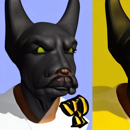 Image similar to 3 d render snoop dog as batman