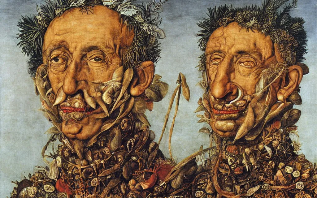 Image similar to giuseppe arcimboldo's portrait of captain jacques - yves cousteau