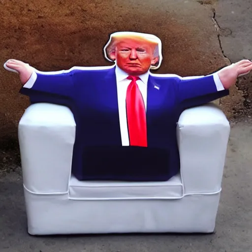 Image similar to Donald Trump as a sofa