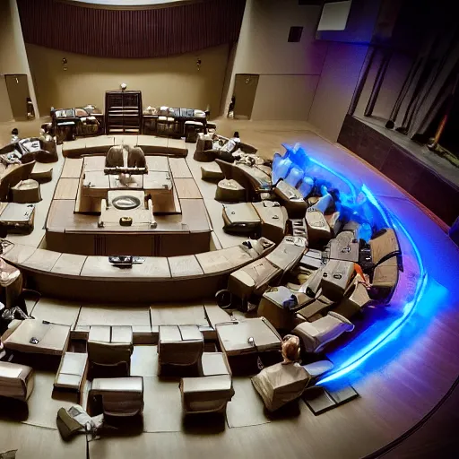 Prompt: the jedi council, wide angle shot, diffuse lighting, intricate, elegant, highly detailed, lifelike, photorealistic, sharp focus, a 2 4! film cinematography, cinematic, hyper realism, high detail, dream like atmosphere