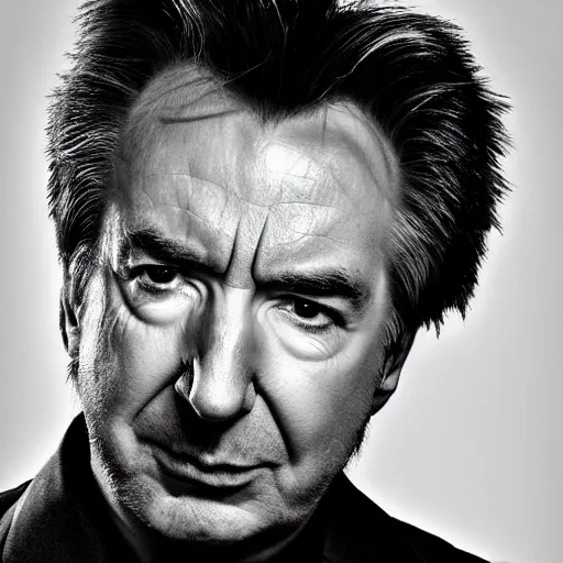 Prompt: Alan Rickman as Wolverine, portrait, photography