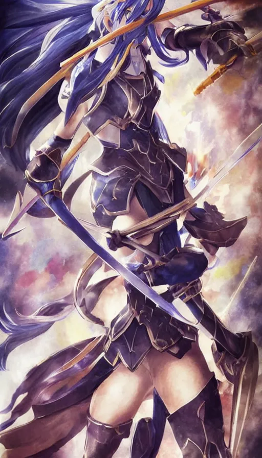 Prompt: Lucina from Fire Emblem by Yusuke Kozaki,beautiful,masterpiece