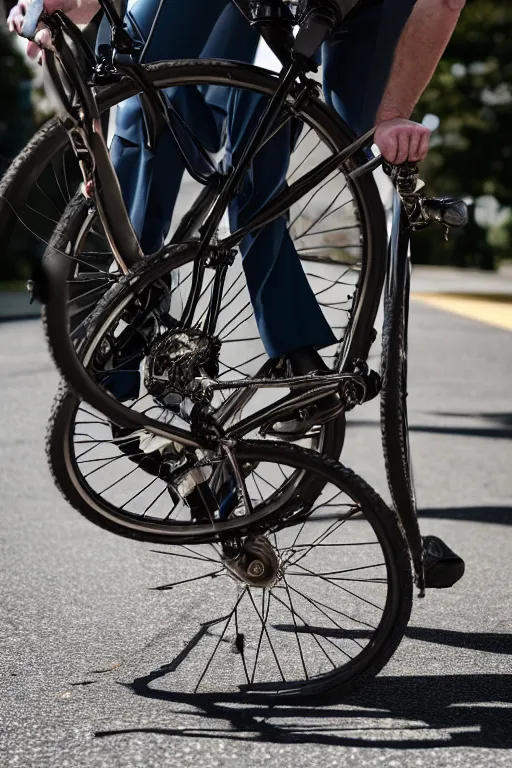 Prompt: joe biden fall from bike, high resolution, photorealistic, smooth, 4 k, aesthetic lighting, baroque object, sharp focus, hyperdetailed object, professional photography, pullitzer winning, 8 0 0 photo by : canon eos 5 d mark iv, by karah mew and adnan abidi and jodie bateman