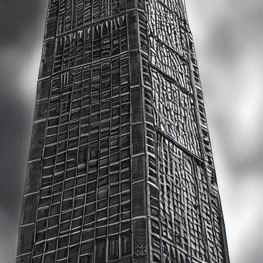 Prompt: A old medieval skyscraper,digital art, hyperrealistic