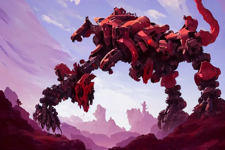 Image similar to fireclaw machine mecha animal beast robot of horizon forbidden west horizon zero dawn bioluminiscence, behance hd by jesper ejsing, by rhads, makoto shinkai and lois van baarle, ilya kuvshinov, rossdraws global illumination