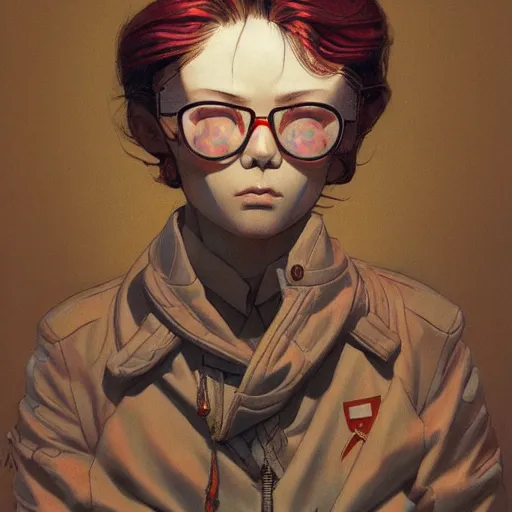 Image similar to prompt : soviet doomer portrait soft light painted by james jean and katsuhiro otomo and erik jones, inspired by akira anime, smooth face feature, intricate oil painting, high detail illustration, sharp high detail, manga and anime 1 9 9 9