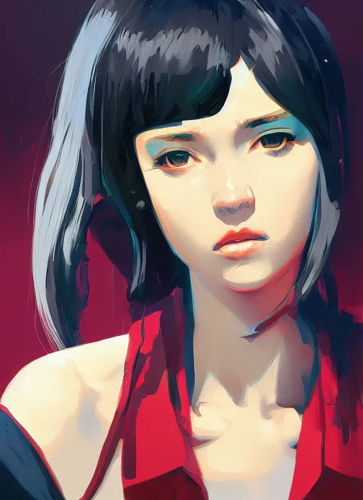 Image similar to portrait illustration, pop art, splash painting, art by ilya kuvshinov, greg rutkowski and makoto shinkai, dan mumford, artstation