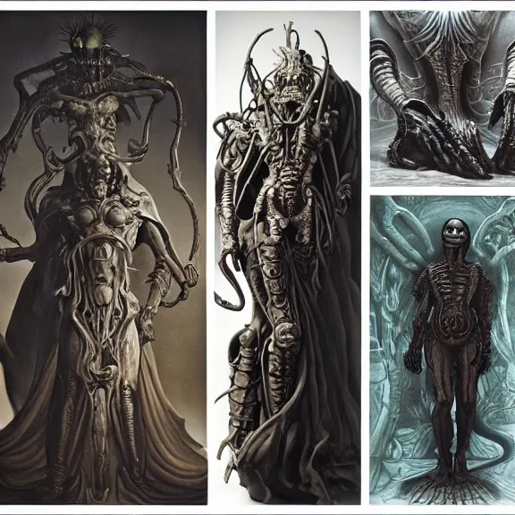 Image similar to still frame from Prometheus by Giger, bone lich God Dr doom by Wayne Barlowe by peter Mohrbacher, dressed by Alexander McQueen and by Neri Oxman, metal couture editorial